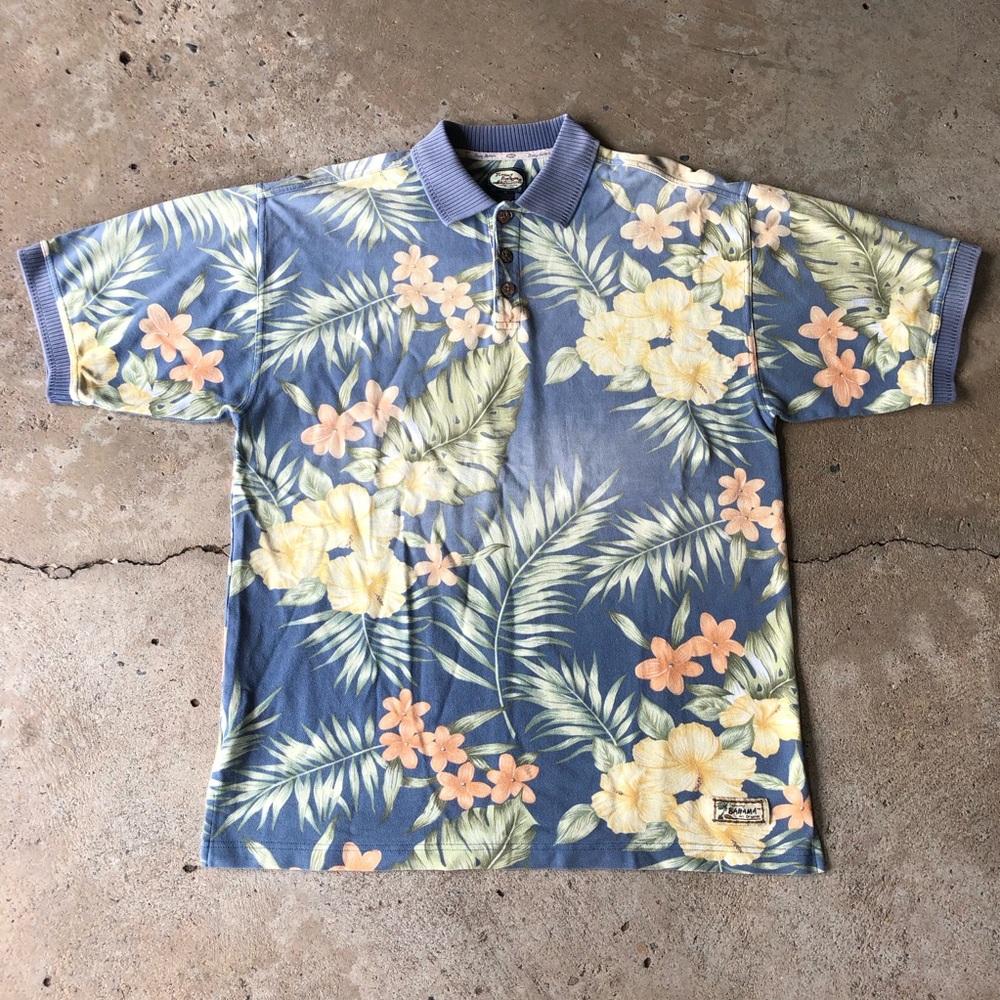 Vintage Y2K Tommy Bahama Faded Hawaiian Button Down Shirt.
